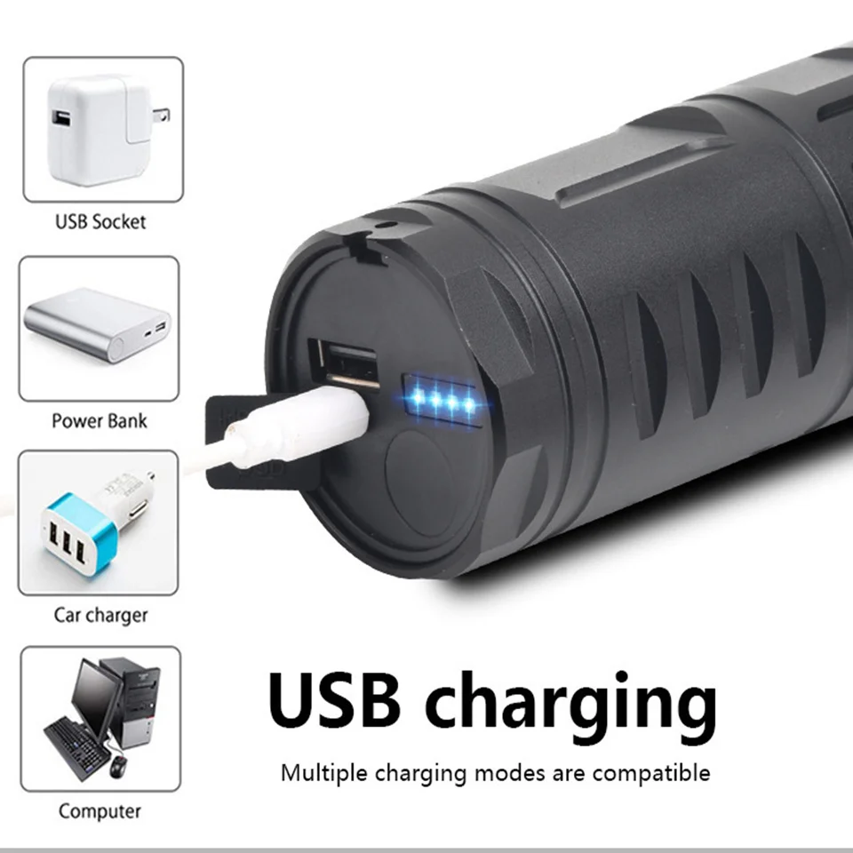 WATERPROOF STRONG LED FLASHLIGHT WITH POWER BANK